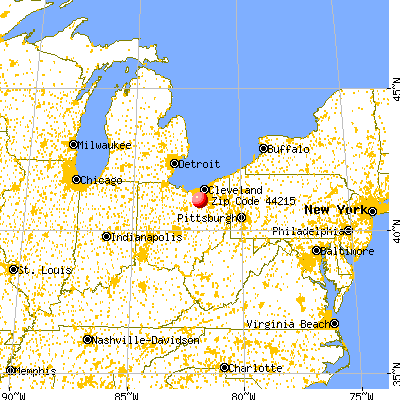 Chippewa Lake, OH (44215) map from a distance