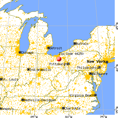 Lakemore, OH (44250) map from a distance