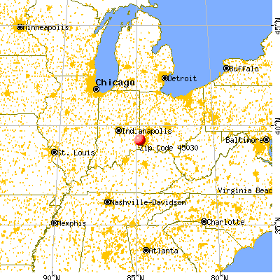 Harrison, OH (45030) map from a distance