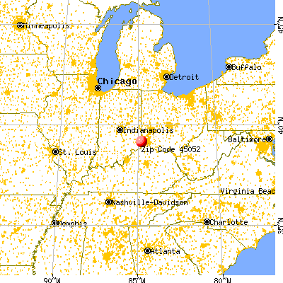 North Bend, OH (45052) map from a distance