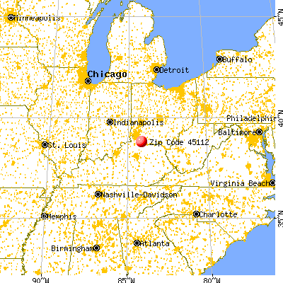 Chilo, OH (45112) map from a distance