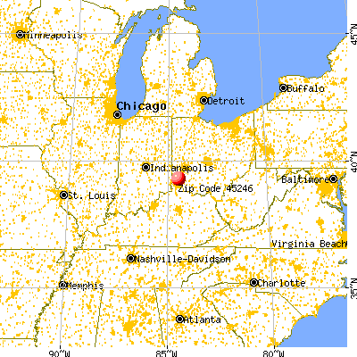 Springdale, OH (45246) map from a distance