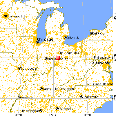 Clayton, OH (45322) map from a distance