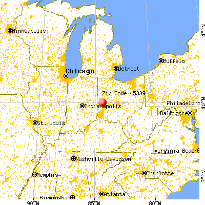 West Milton, OH (45339) map from a distance