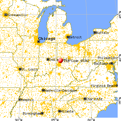 Miamisburg, OH (45342) map from a distance
