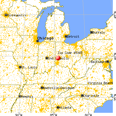 New Lebanon, OH (45345) map from a distance
