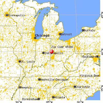New Madison, OH (45346) map from a distance