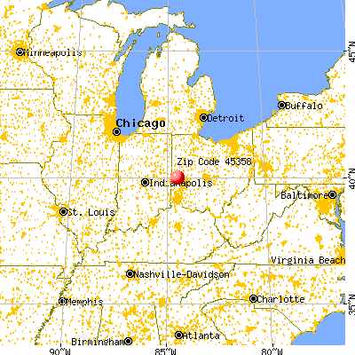 Pitsburg, OH (45358) map from a distance