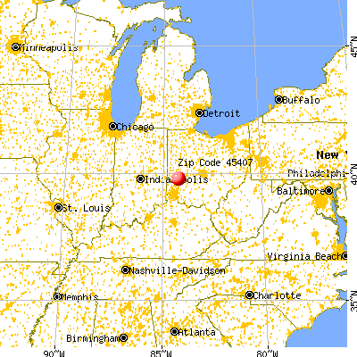 Dayton, OH (45407) map from a distance