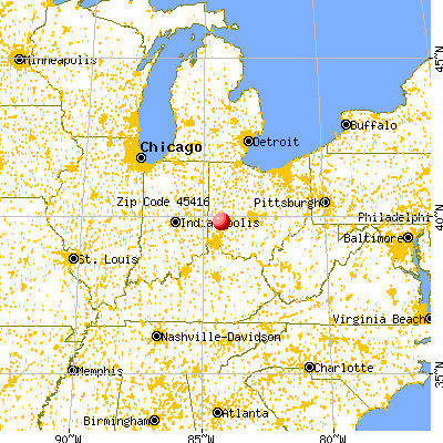 Trotwood, OH (45416) map from a distance