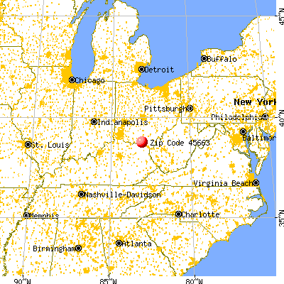 West Portsmouth, OH (45663) map from a distance