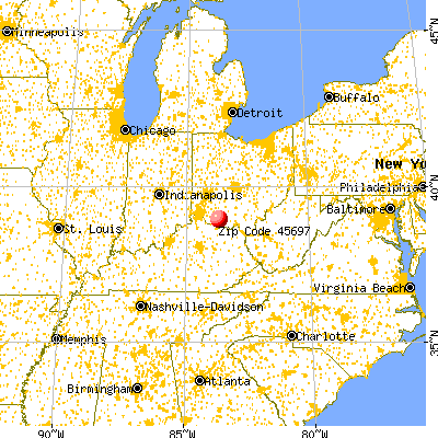Winchester, OH (45697) map from a distance