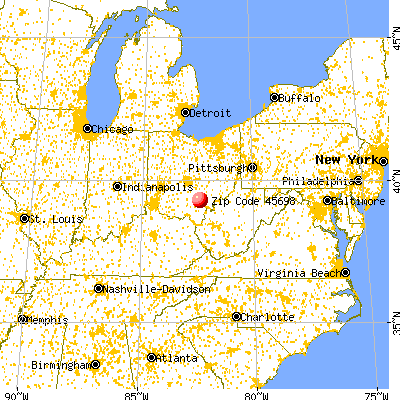 Zaleski, OH (45698) map from a distance