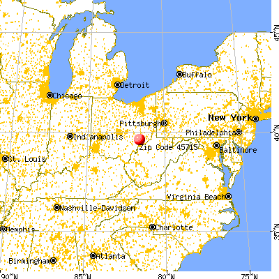 Beverly, OH (45715) map from a distance