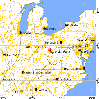Chauncey, OH (45719) map from a distance