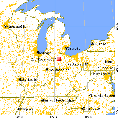 Dupont, OH (45837) map from a distance