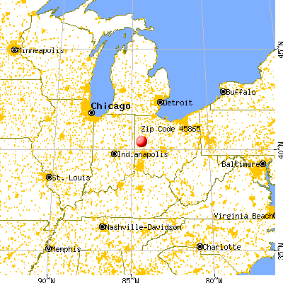 Minster, OH (45865) map from a distance