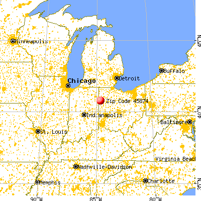 Ohio City, OH (45874) map from a distance