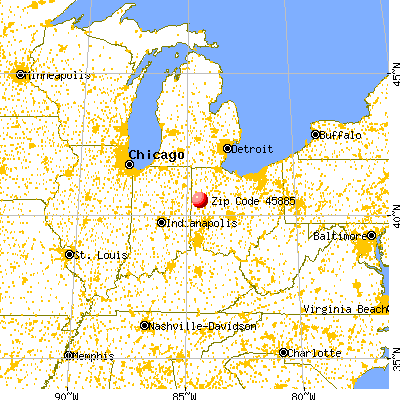 St. Marys, OH (45885) map from a distance