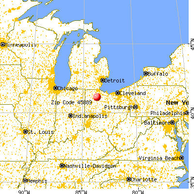 Van Buren, OH (45889) map from a distance