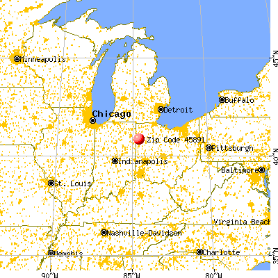 Van Wert, OH (45891) map from a distance