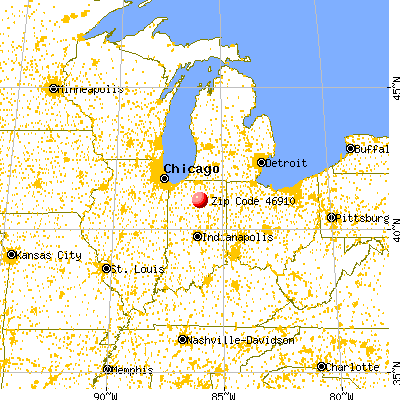 Akron, IN (46910) map from a distance