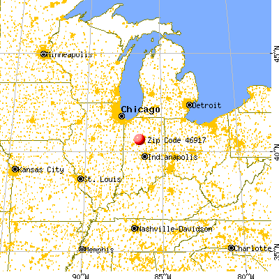 Camden, IN (46917) map from a distance