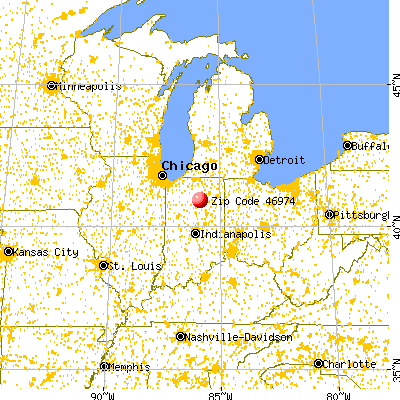 Roann, IN (46974) map from a distance