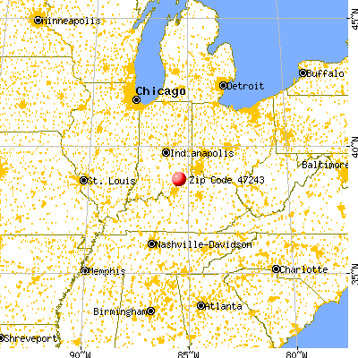 Hanover, IN (47243) map from a distance