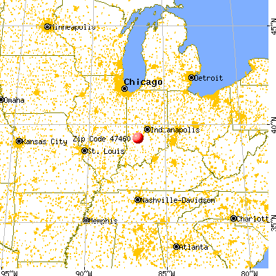 Spencer, IN (47460) map from a distance