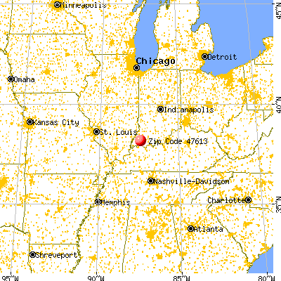 Elberfeld, IN (47613) map from a distance