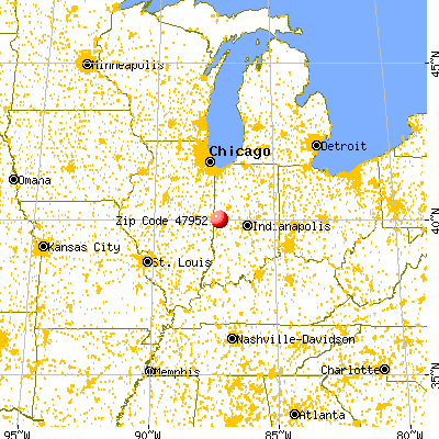 Kingman, IN (47952) map from a distance