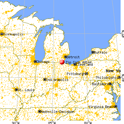 Lambertville, MI (48144) map from a distance