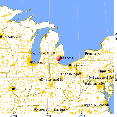 Wayne, MI (48184) map from a distance