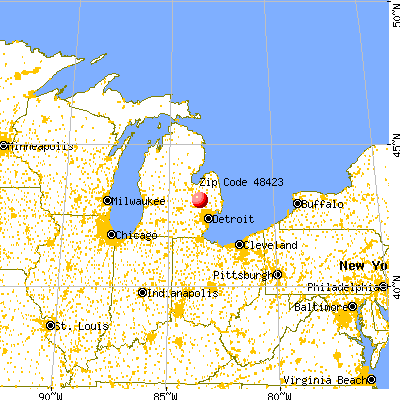 Davison, MI (48423) map from a distance