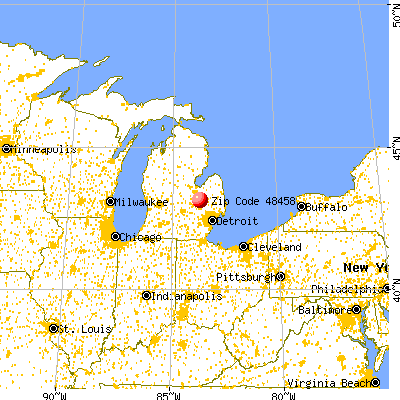 Beecher, MI (48458) map from a distance