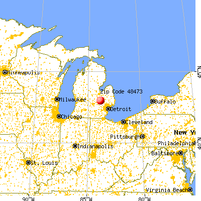Swartz Creek, MI (48473) map from a distance