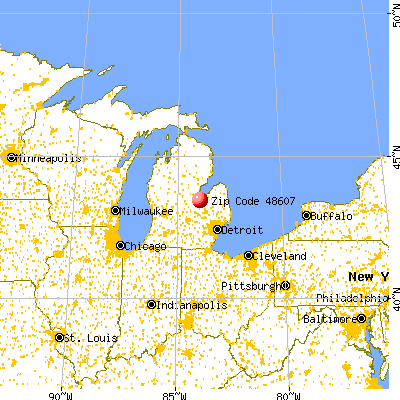 Saginaw, MI (48607) map from a distance
