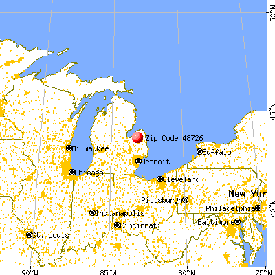 Cass City, MI (48726) map from a distance