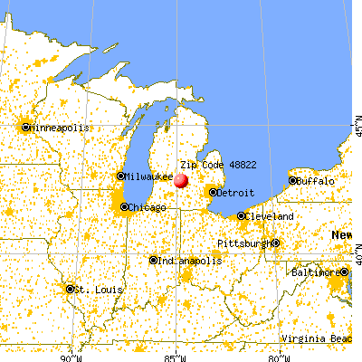 Eagle, MI (48822) map from a distance