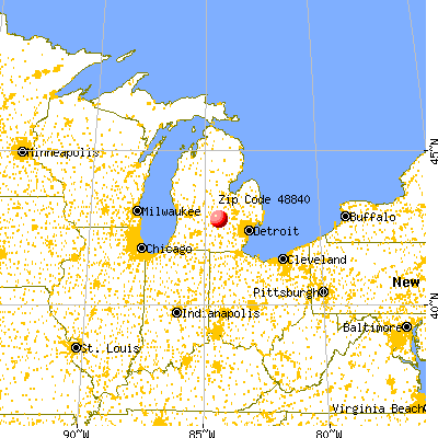 Haslett, MI (48840) map from a distance