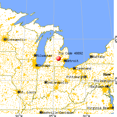 Webberville, MI (48892) map from a distance