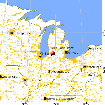 Kalamazoo, MI (49004) map from a distance