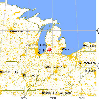 Kalamazoo, MI (49006) map from a distance