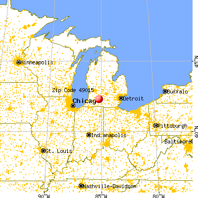 Battle Creek, MI (49015) map from a distance