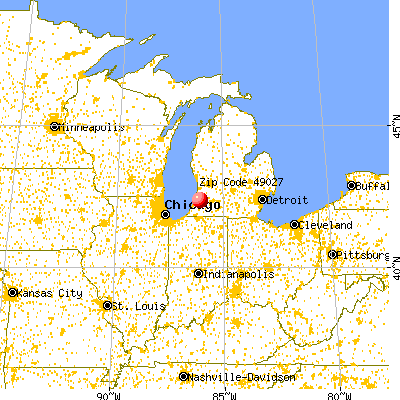 Breedsville, MI (49027) map from a distance