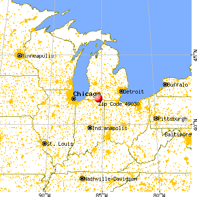 Burr Oak, MI (49030) map from a distance