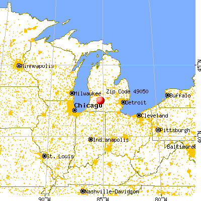 Dowling, MI (49050) map from a distance