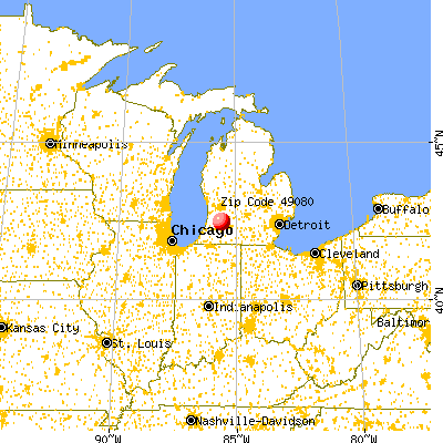 Plainwell, MI (49080) map from a distance