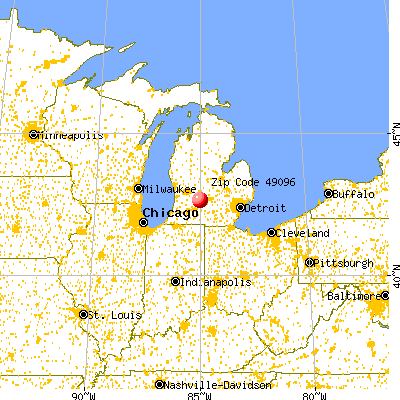 Vermontville, MI (49096) map from a distance